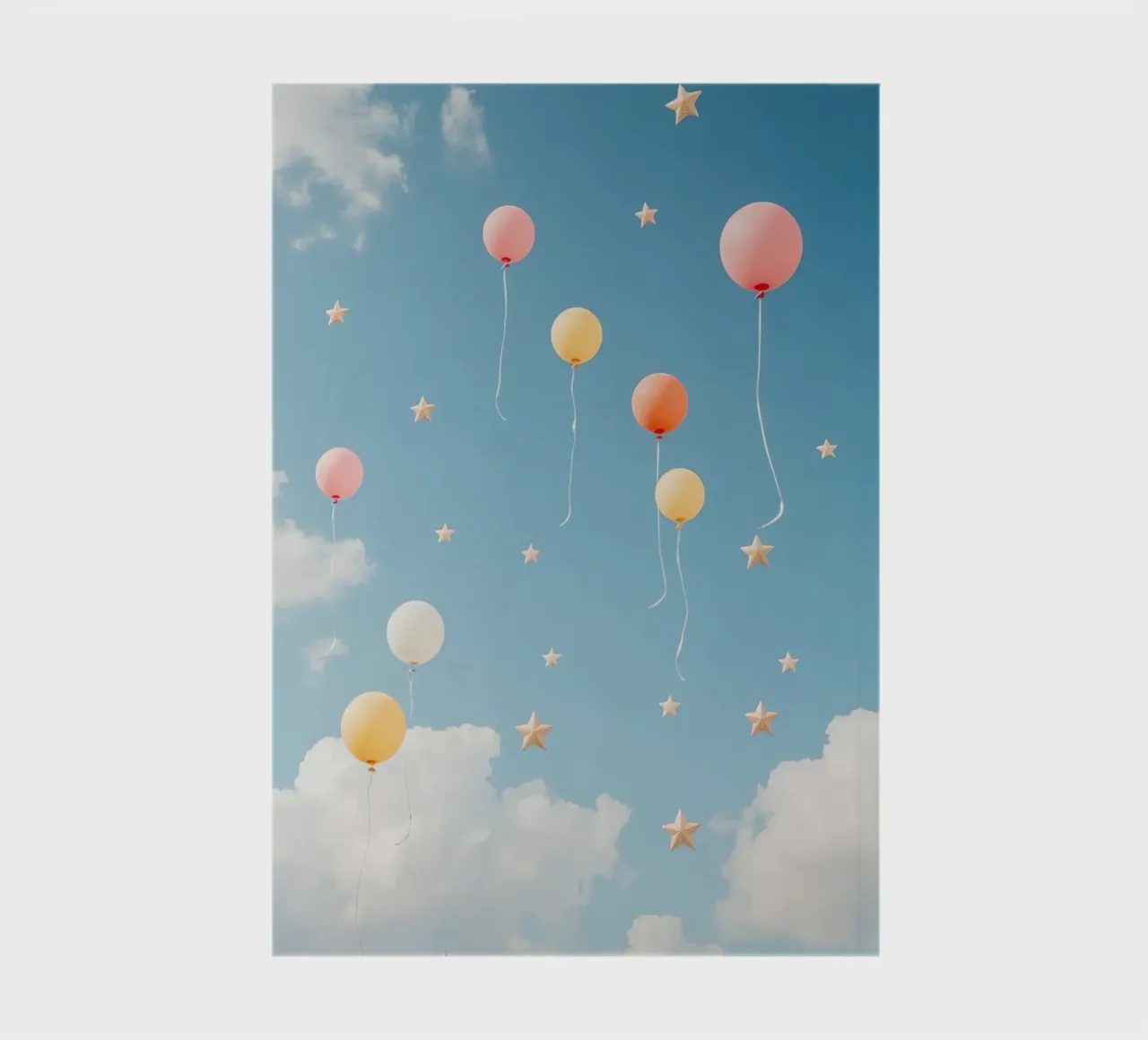 Balloons and Stars in a Cloudy Sky notebook by DesignDoodle