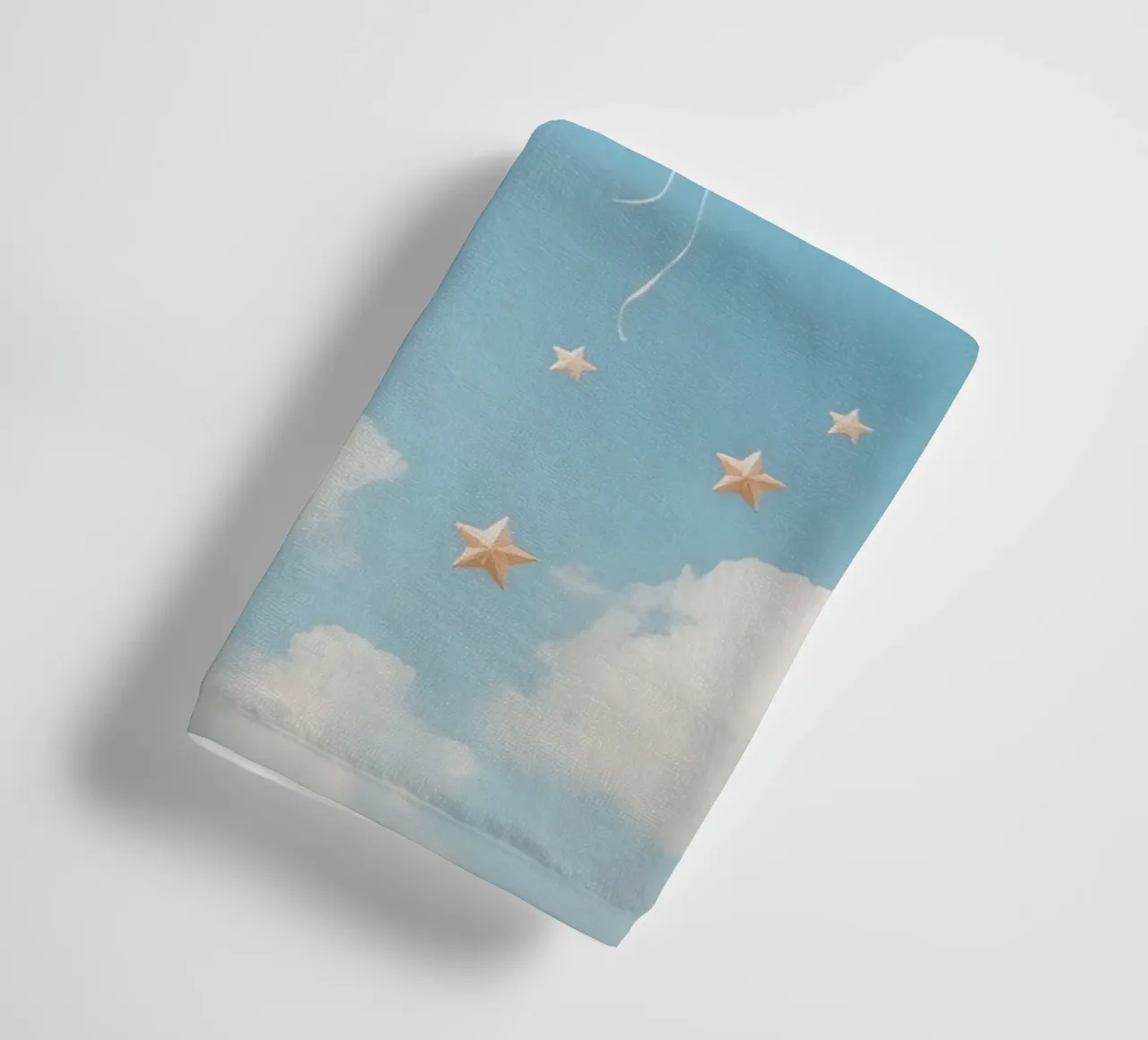 Balloons and Stars in a Cloudy Sky towel by DesignDoodle