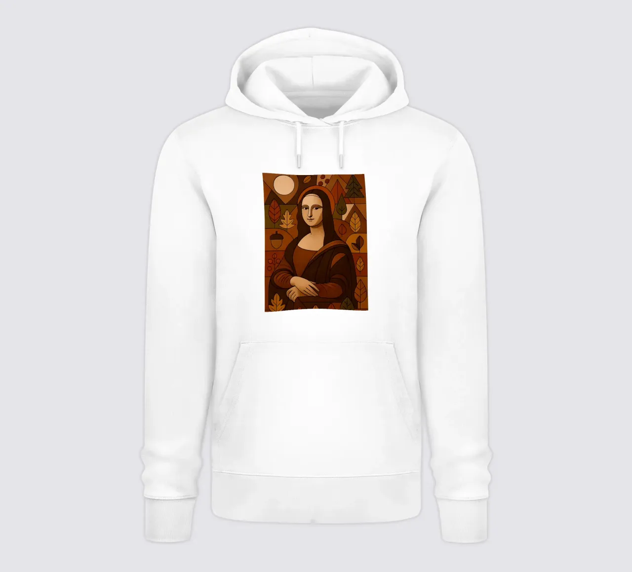 Mona Lisa Wood Effect felpa con cappuccio da ARTOMATIC
