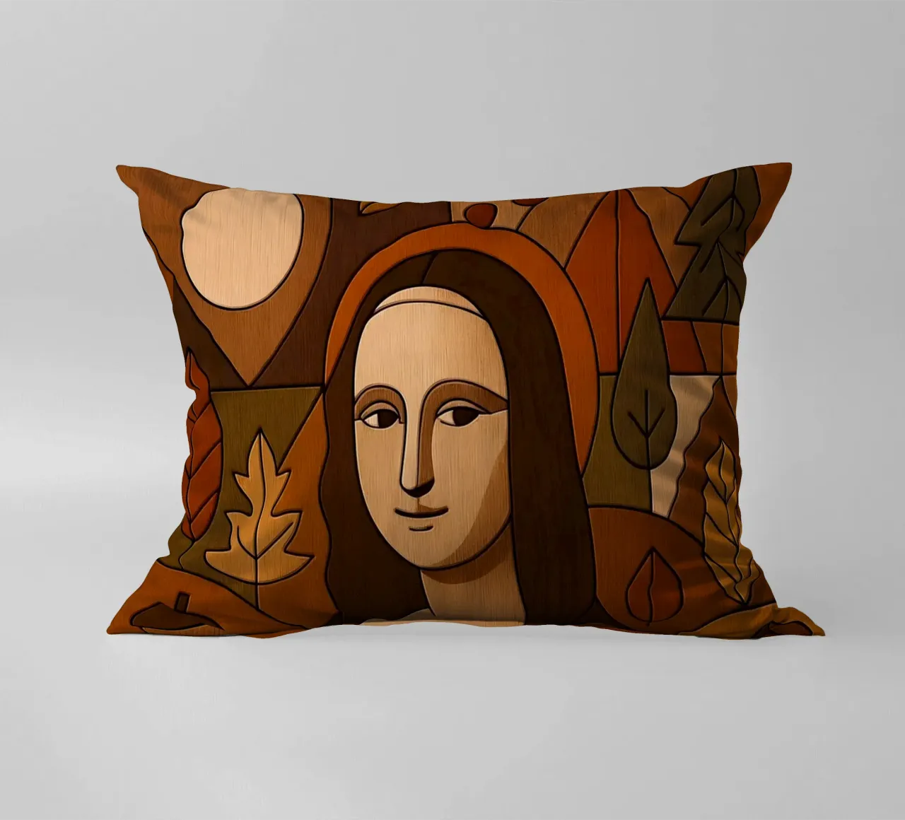 Mona Lisa Wood Effect cuscino da ARTOMATIC