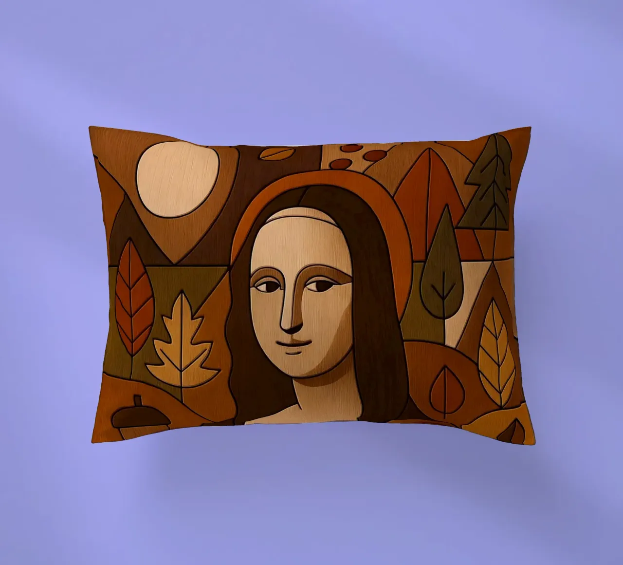 Mona Lisa Wood Effect cuscino da ARTOMATIC