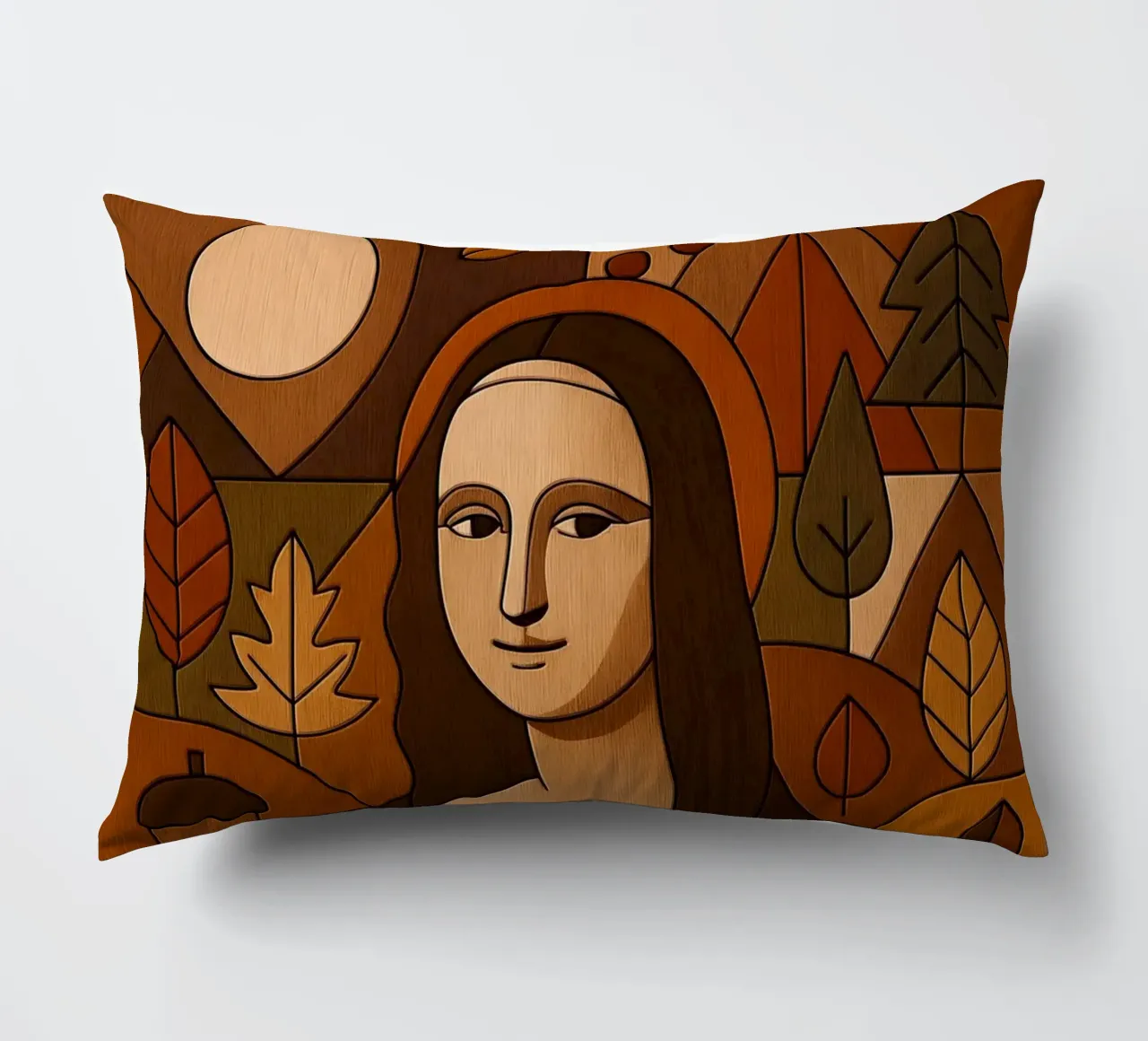 Mona Lisa Wood Effect cuscino da ARTOMATIC