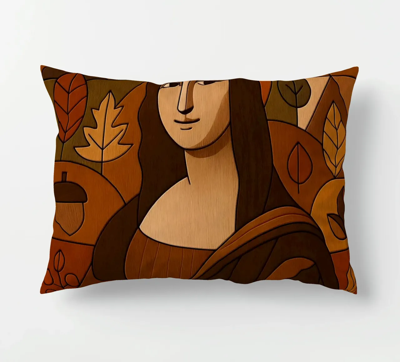 Mona Lisa Wood Effect cuscino da ARTOMATIC