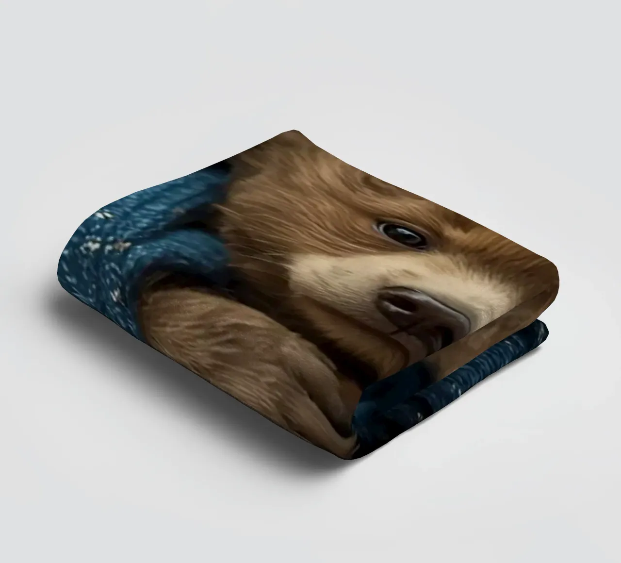 Cucciolo d'orso avvolto in una coperta di stelle asciugamano da bagno da DesignDoodle
