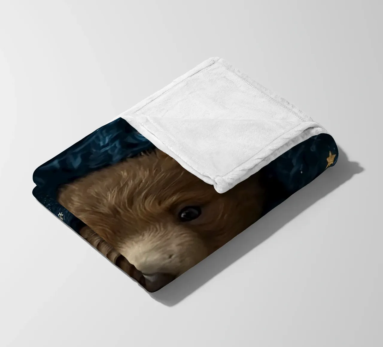 Cucciolo d'orso avvolto in una coperta di stelle coperta in pile da DesignDoodle