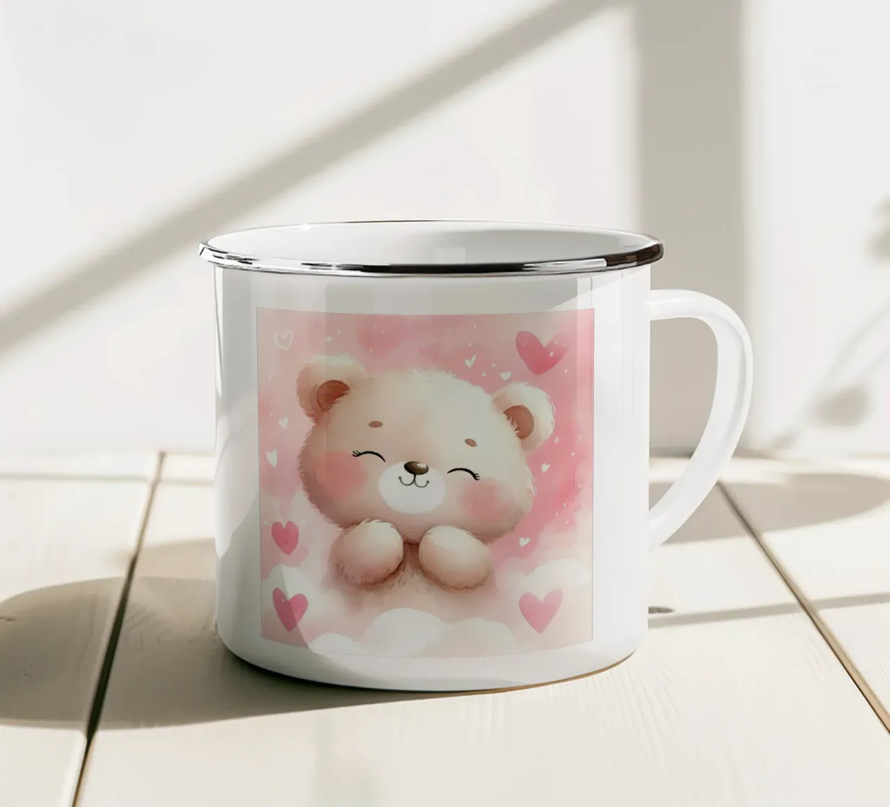 orso amorevole tazza in smalto da 🐹 BABY ART PRINTS