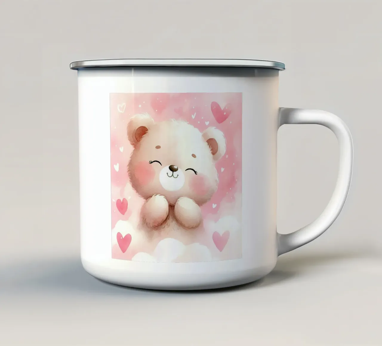 orso amorevole tazza in smalto da 🐹 BABY ART PRINTS