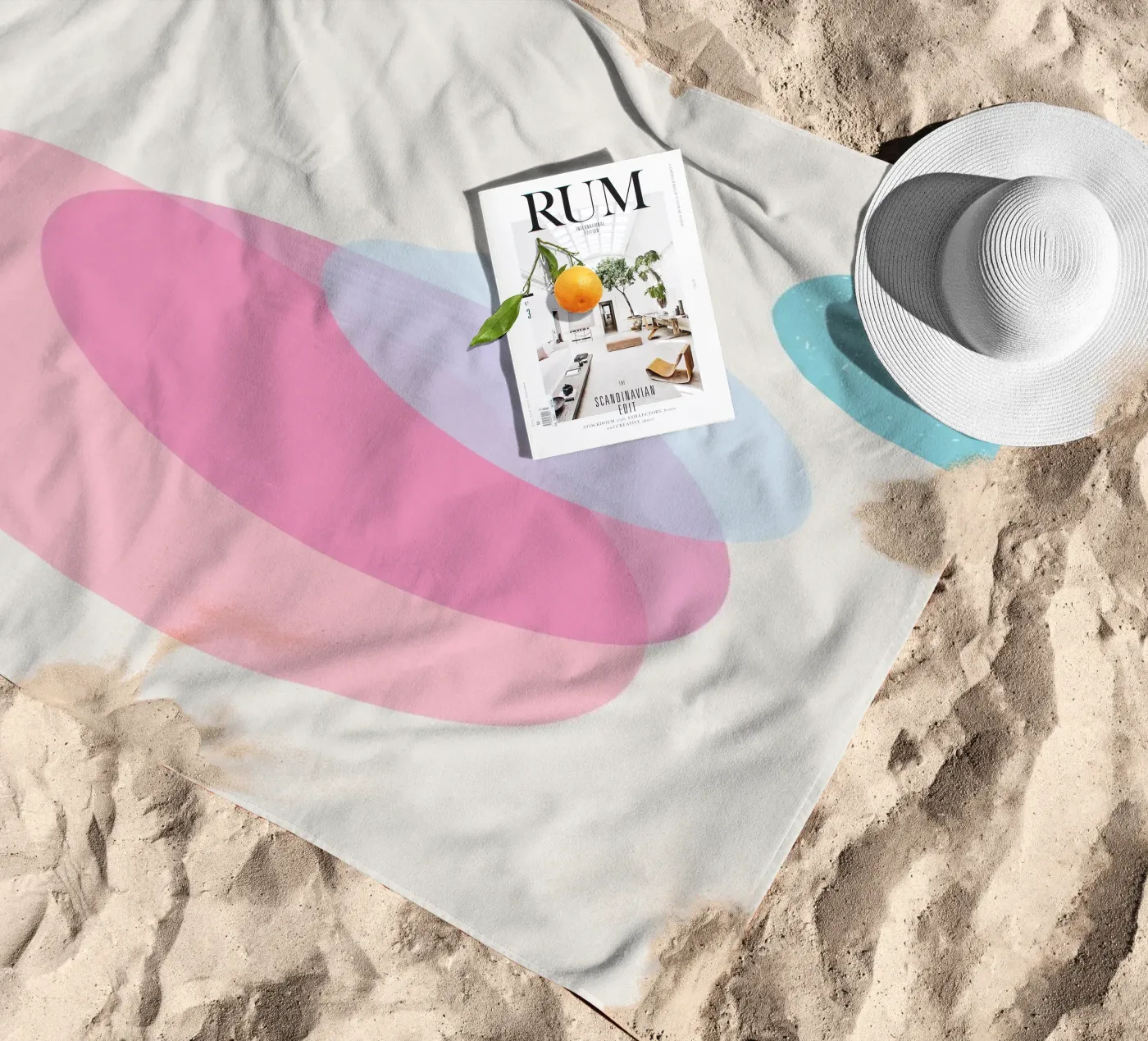 Reflect beach towel by Rose Beck Art