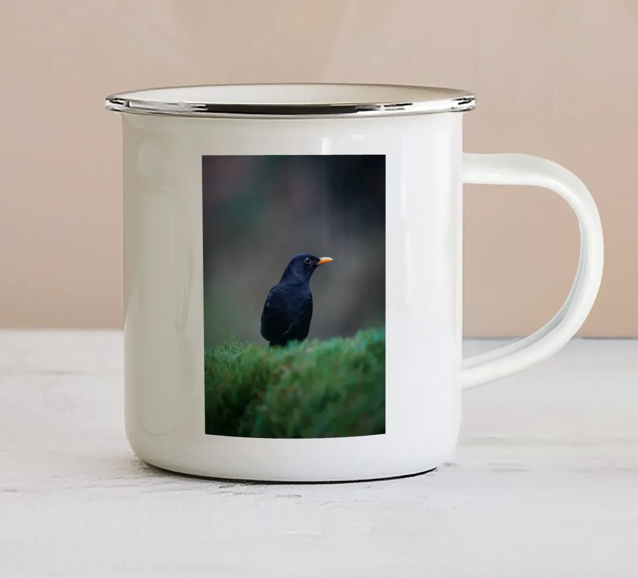 Merlo tazza in smalto da Tom's Wildlife