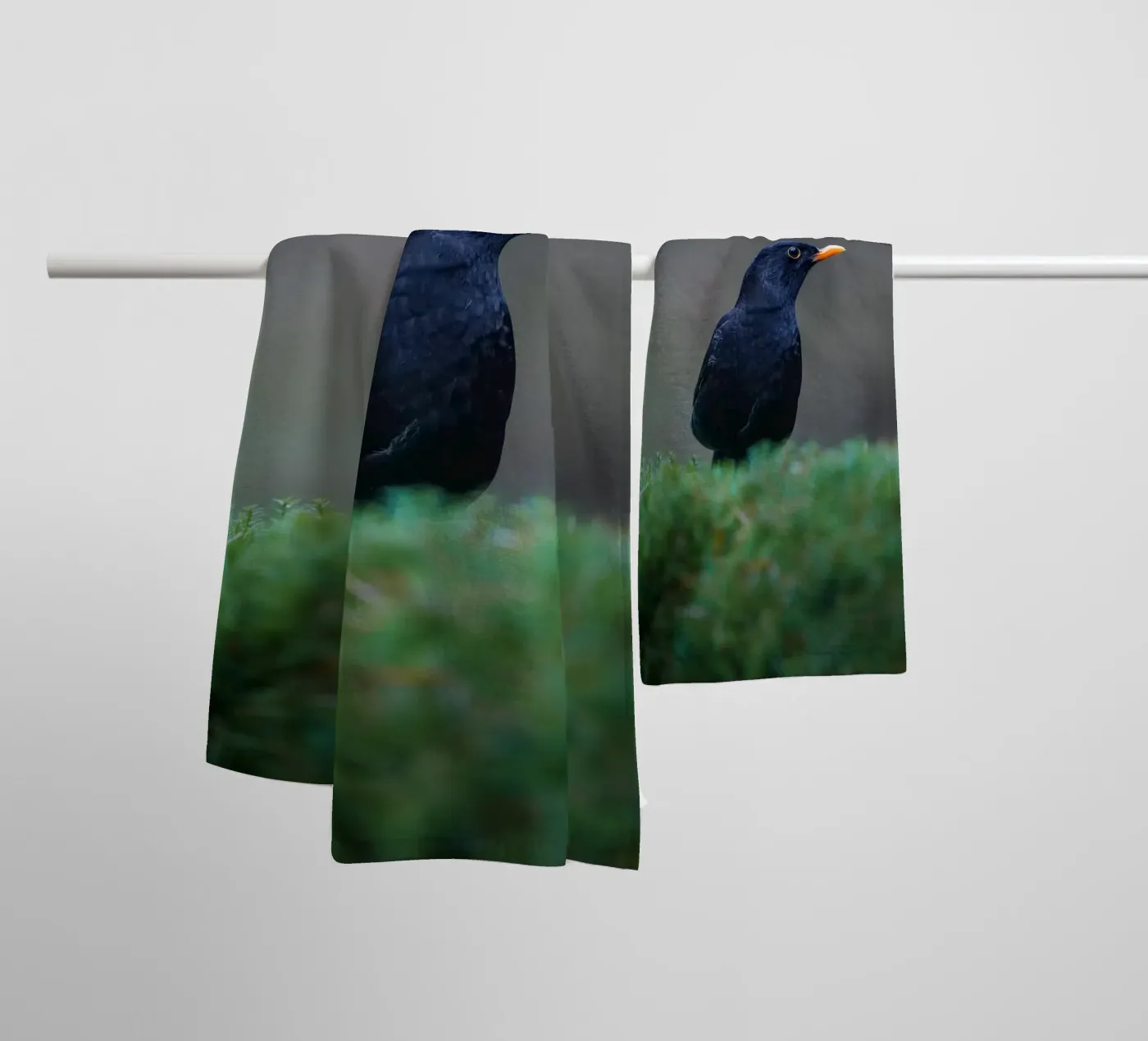 Blackbird badhanddoek van Tom's Wildlife