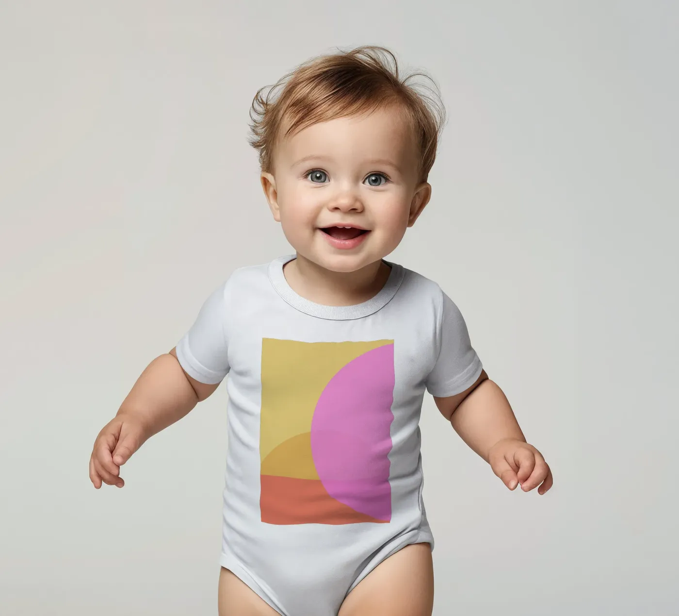 Affinity short-sleeve baby romper by Rose Beck Art