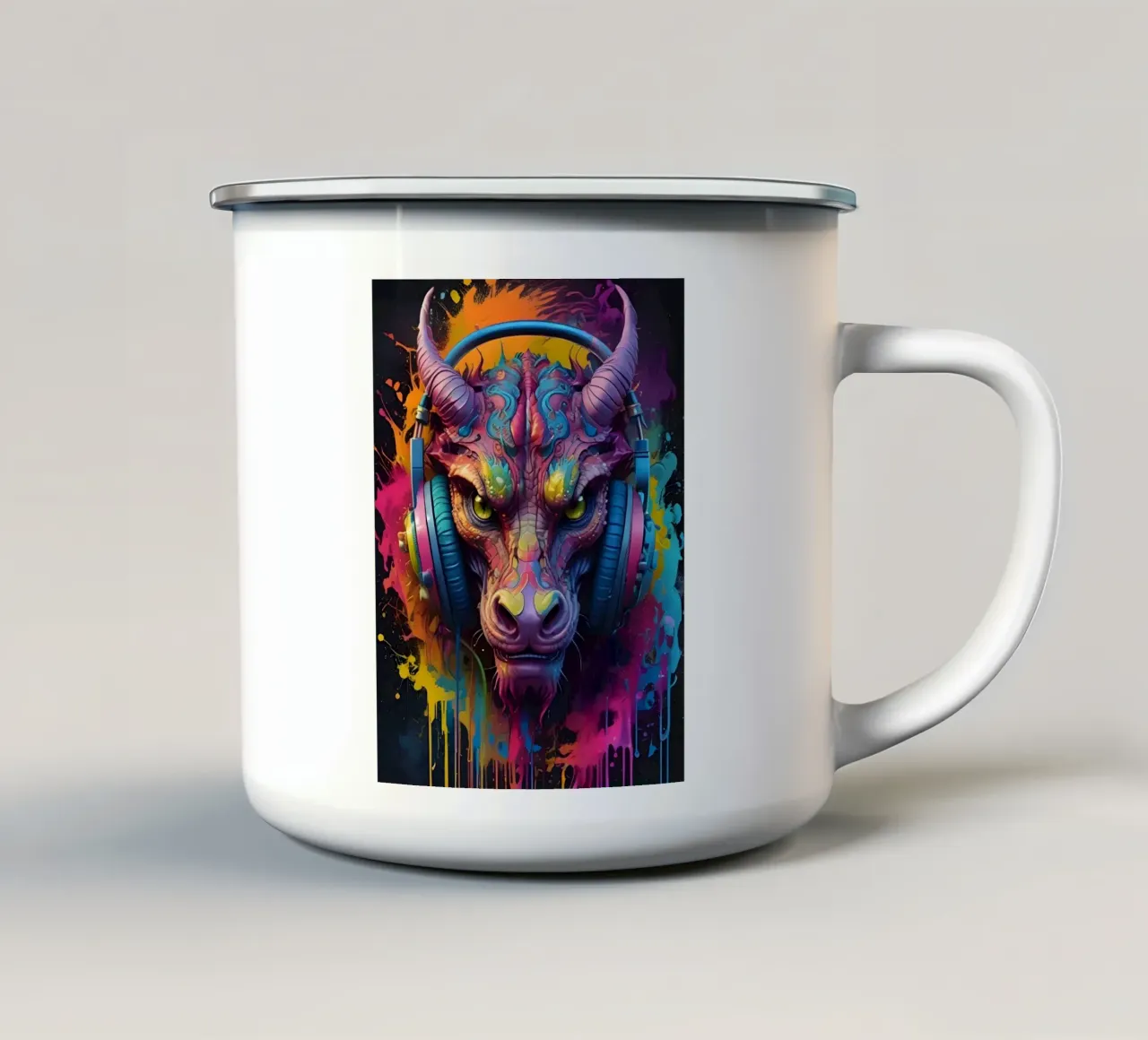 Drago melomane tazza in smalto da MakArena