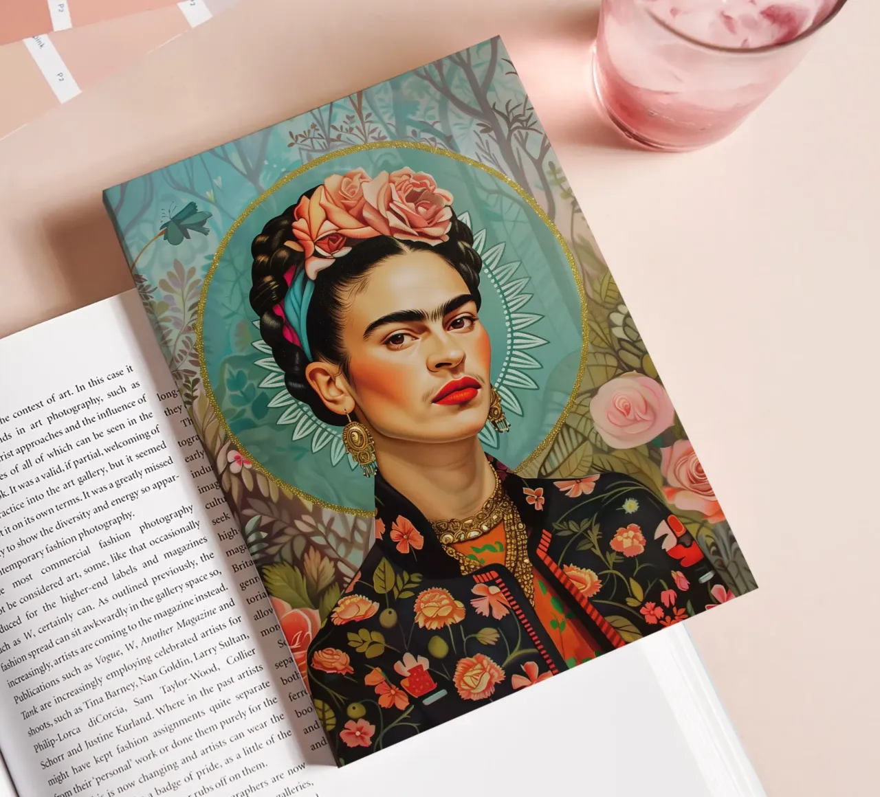 Frida self-portrait of colours notebook by Carinaprint
