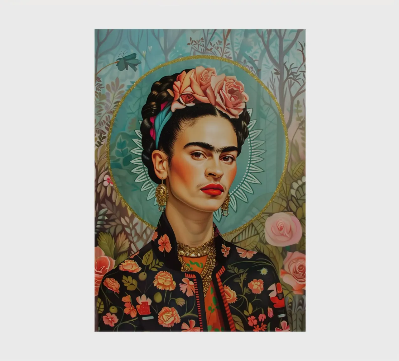 Frida self-portrait of colours notebook by Carinaprint