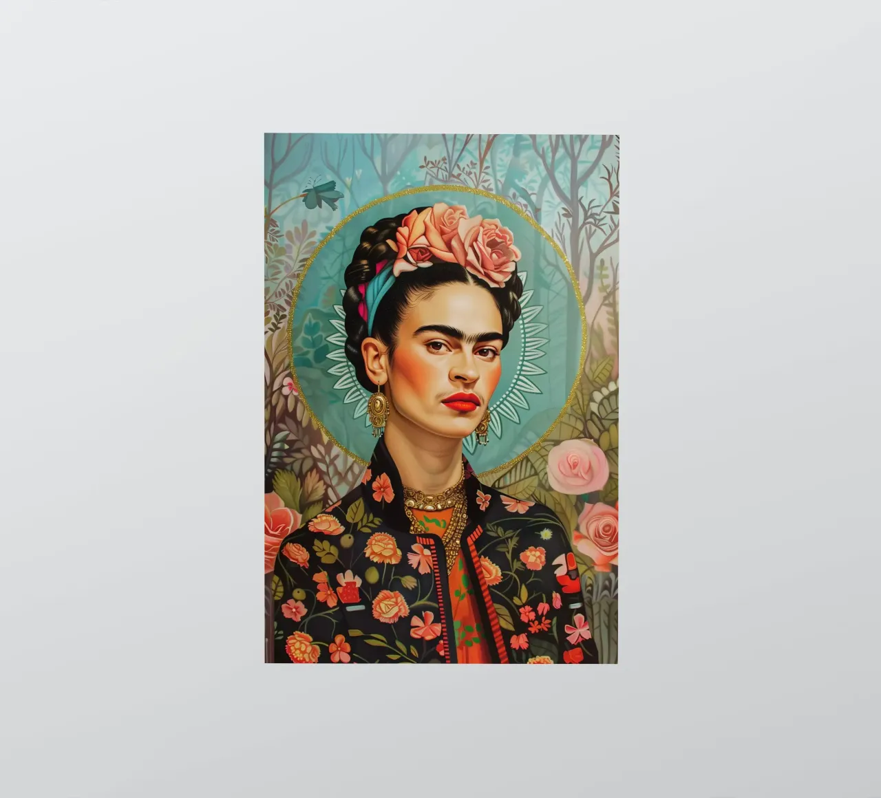 Frida Selbstportrait der Farben Sticker von Carinaprint