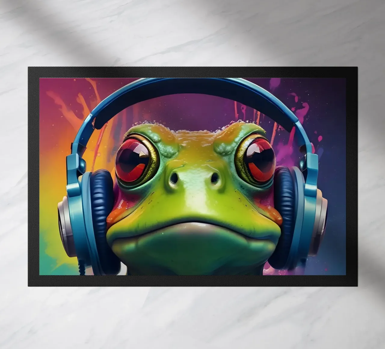 Frog meloman doormat by MakArena