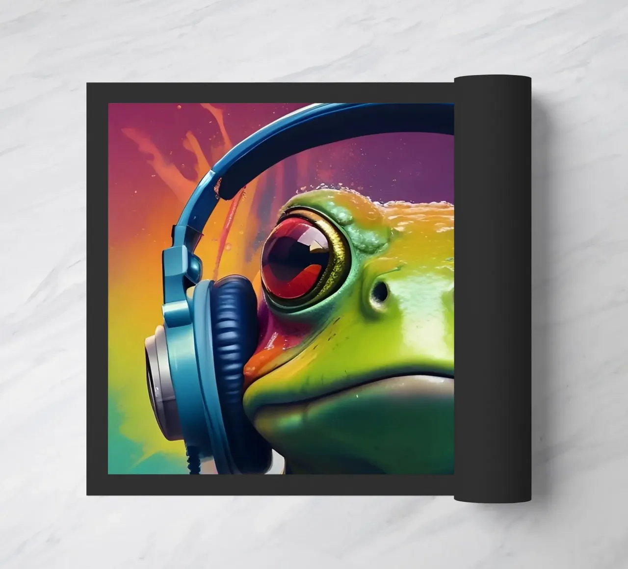 Frog meloman doormat by MakArena