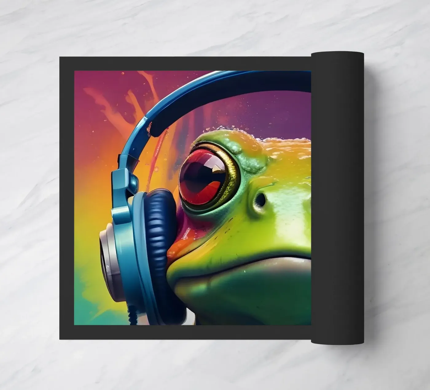 Frog meloman doormat by MakArena