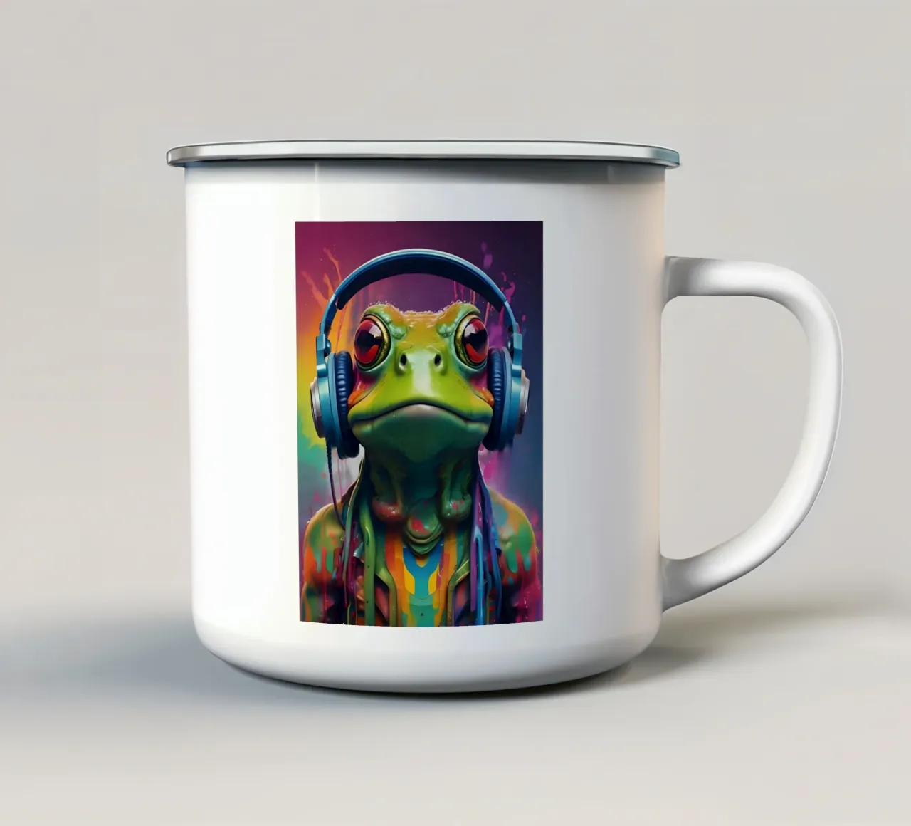 Rana melomane tazza in smalto da MakArena