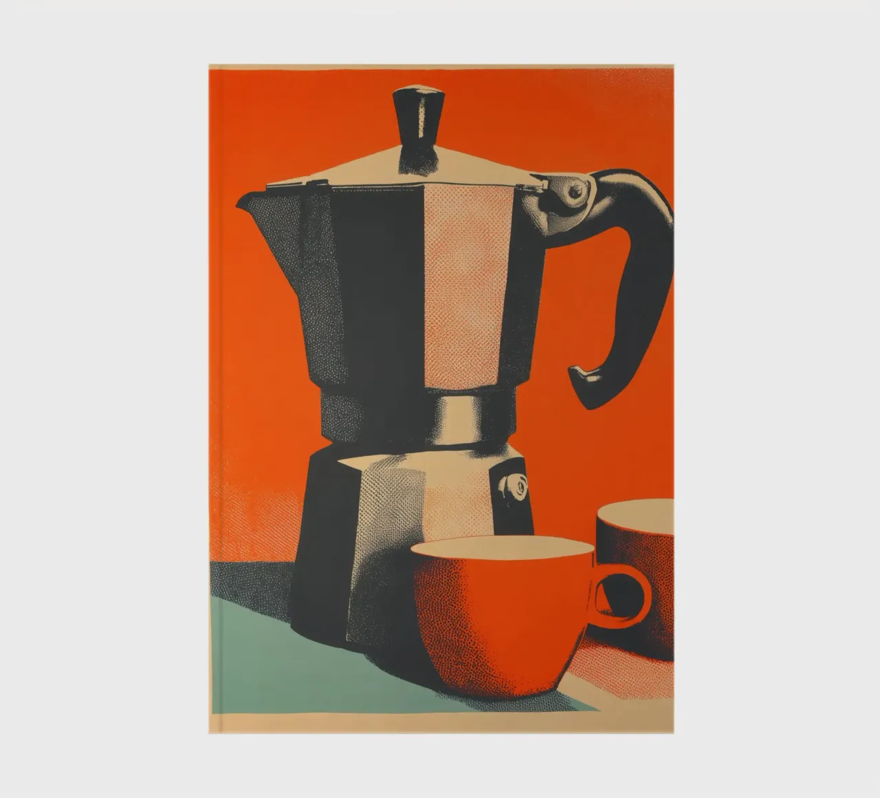 Retro coffee maker | Vintage grid print 60s notebook by Autofocus
