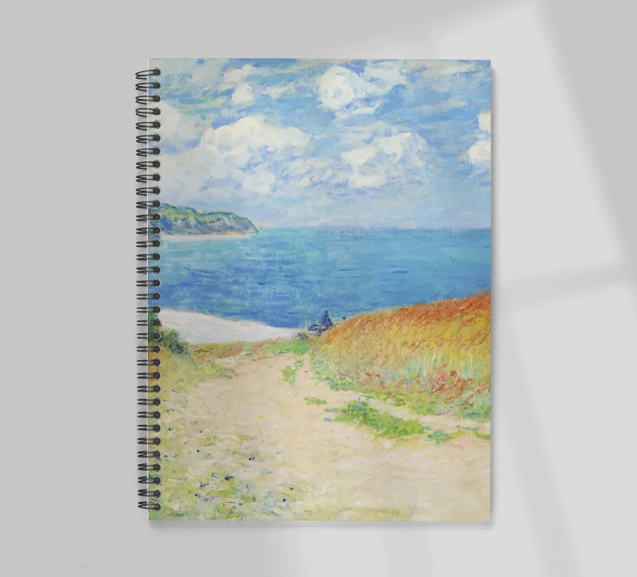 Claude Monet’s Path in the Wheat Fields at Pourville spiral notebook by Classic Art Prints