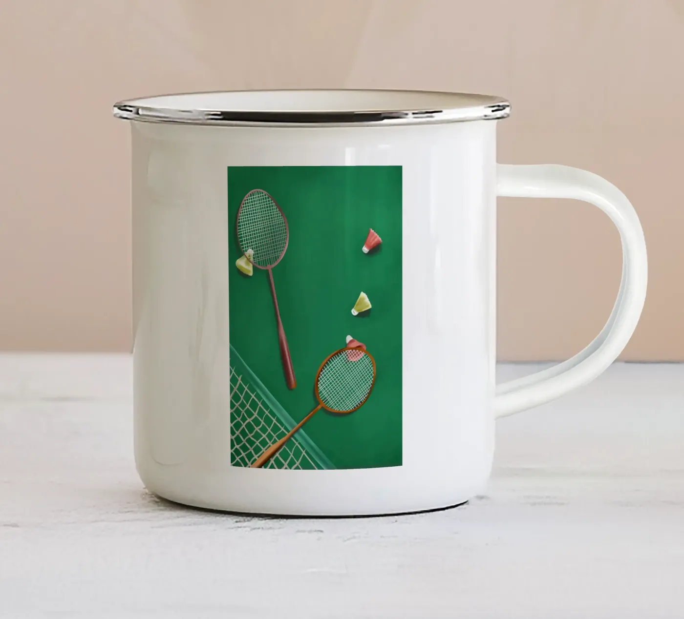 Dancing Feathers enamel mug by cityart