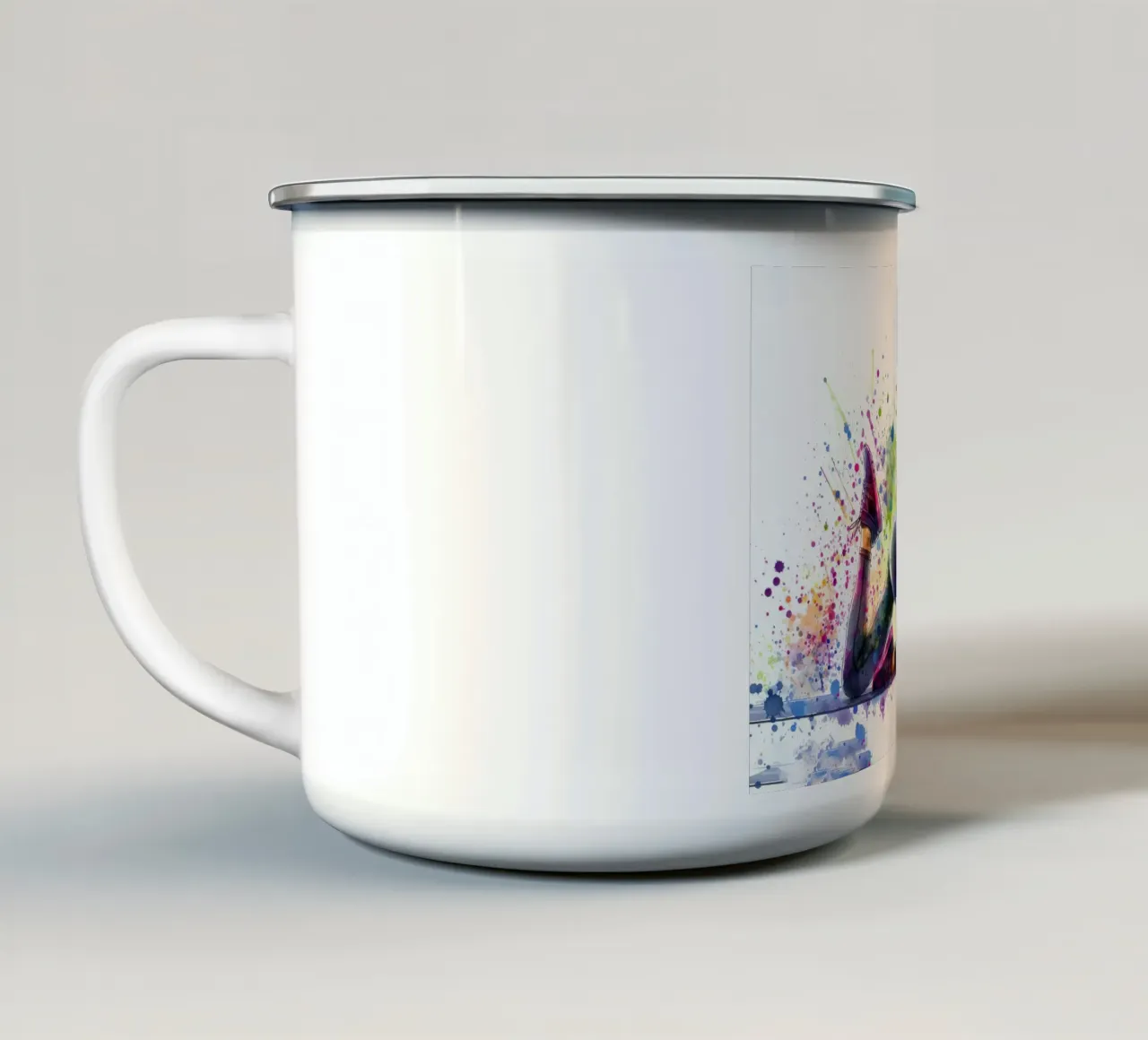 acquerello esercizio di fitness tazza in smalto da 🎁 NOBELART