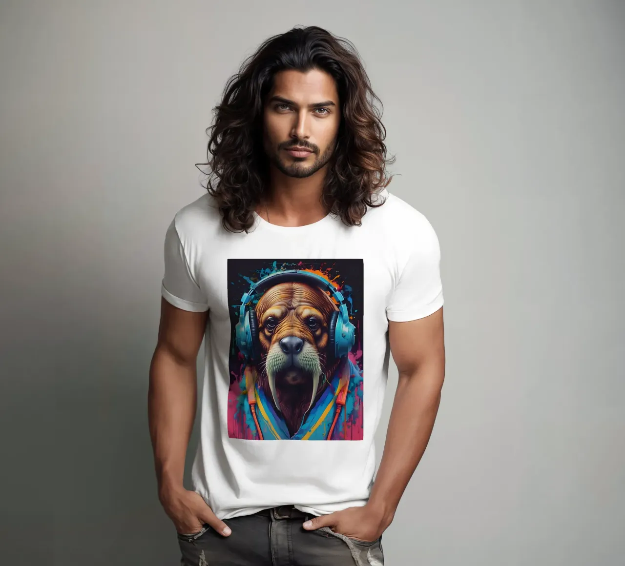 Tricheco in cuffia t-shirt da MakArena