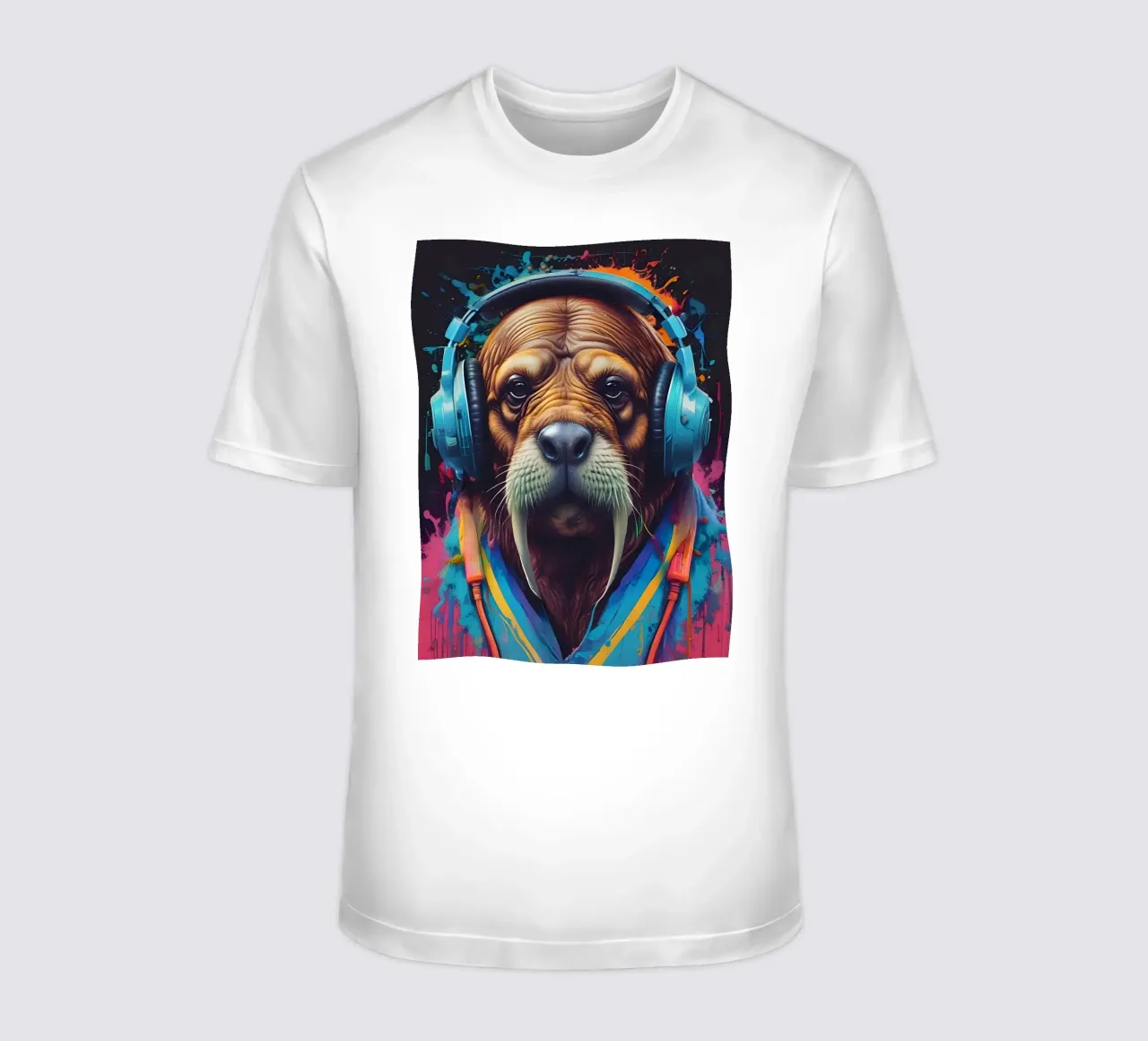 Tricheco in cuffia t-shirt da MakArena