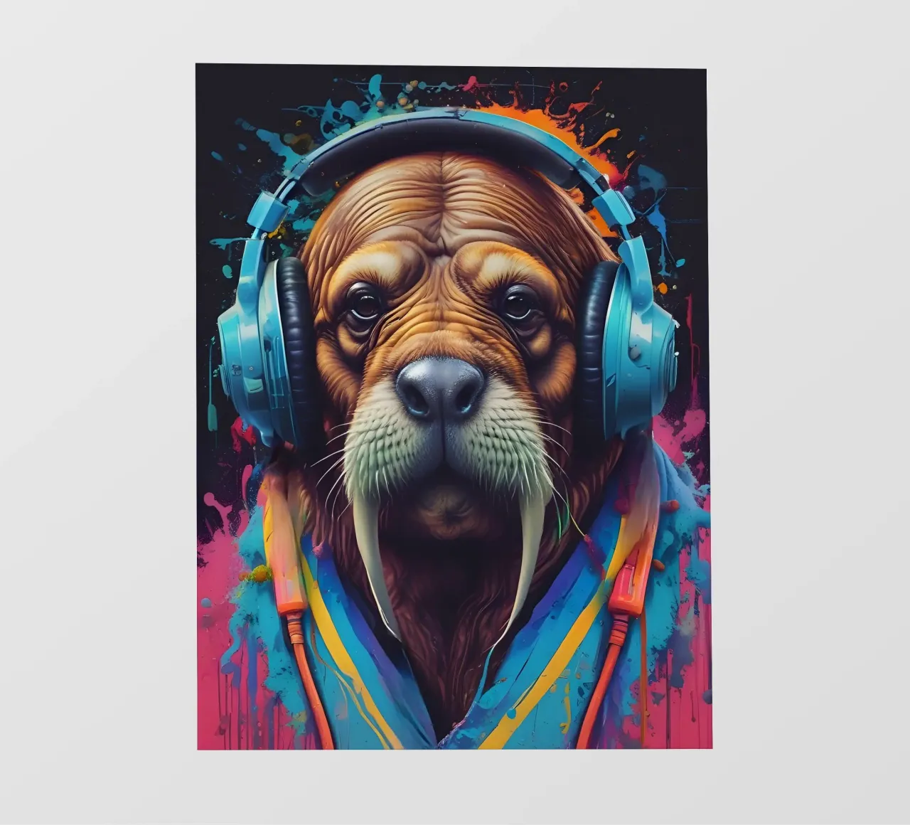 Tricheco in cuffia pellicola backlit da MakArena