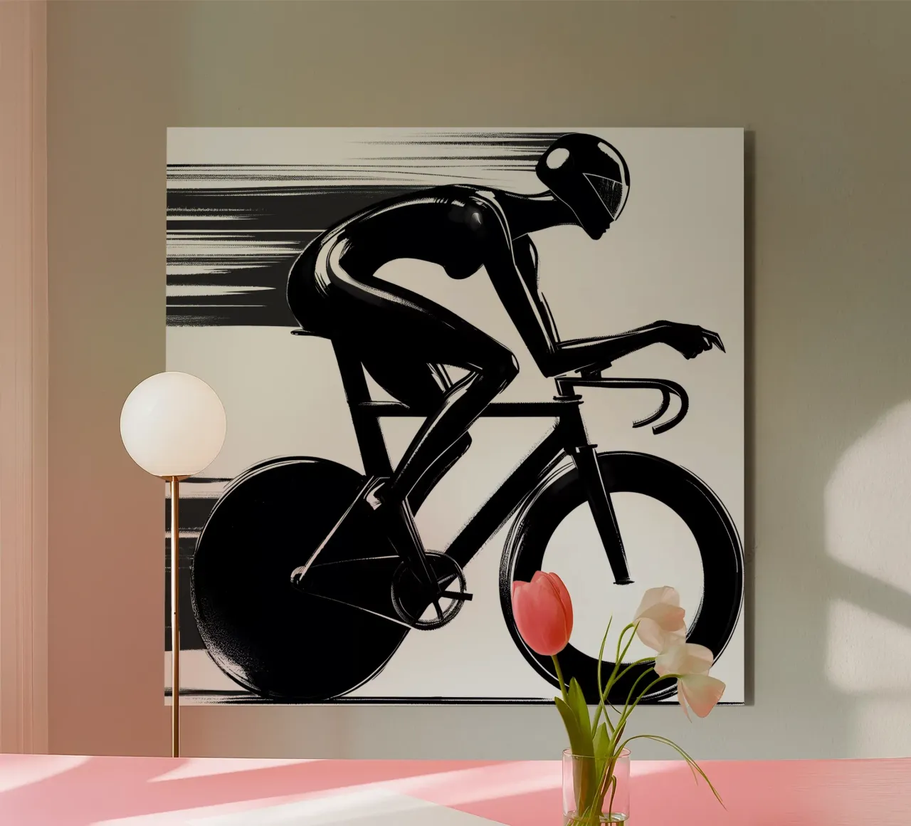 CICLISTA IN GARA alluminio dibond da ARTOMATIC