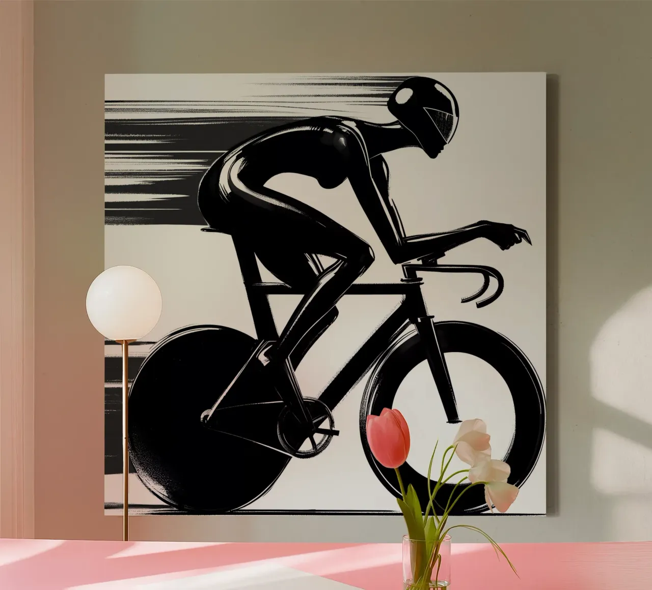 CICLISTA IN GARA tela con Cornice a cassetta da ARTOMATIC