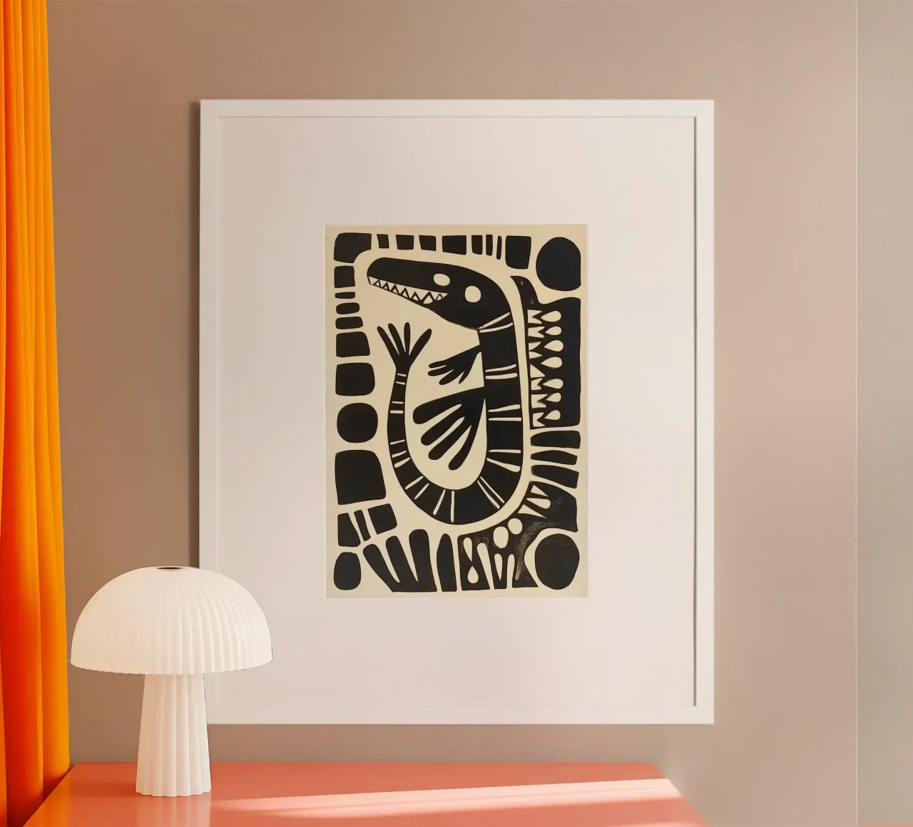 Abstract Lizard Art, Modern Folk Print, Boho hahnemühle by Bakara