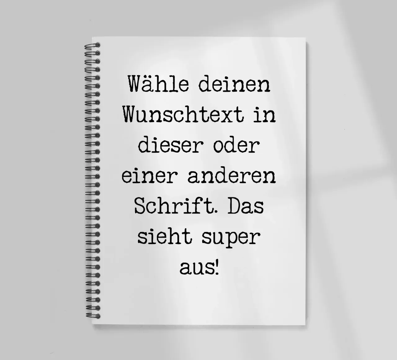 Your desired text, customisable, personalisable spiral notebook by RB-Quotes