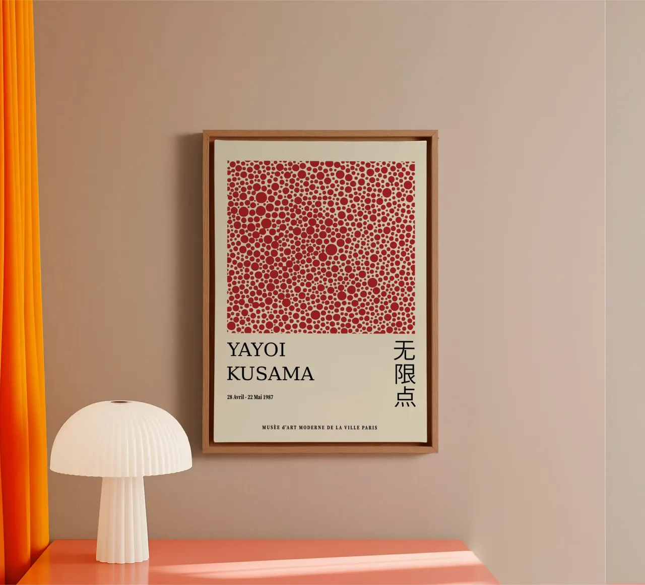 Yayoi Kusama Red Dots, Infinity Net Art Print canvas by Bakara