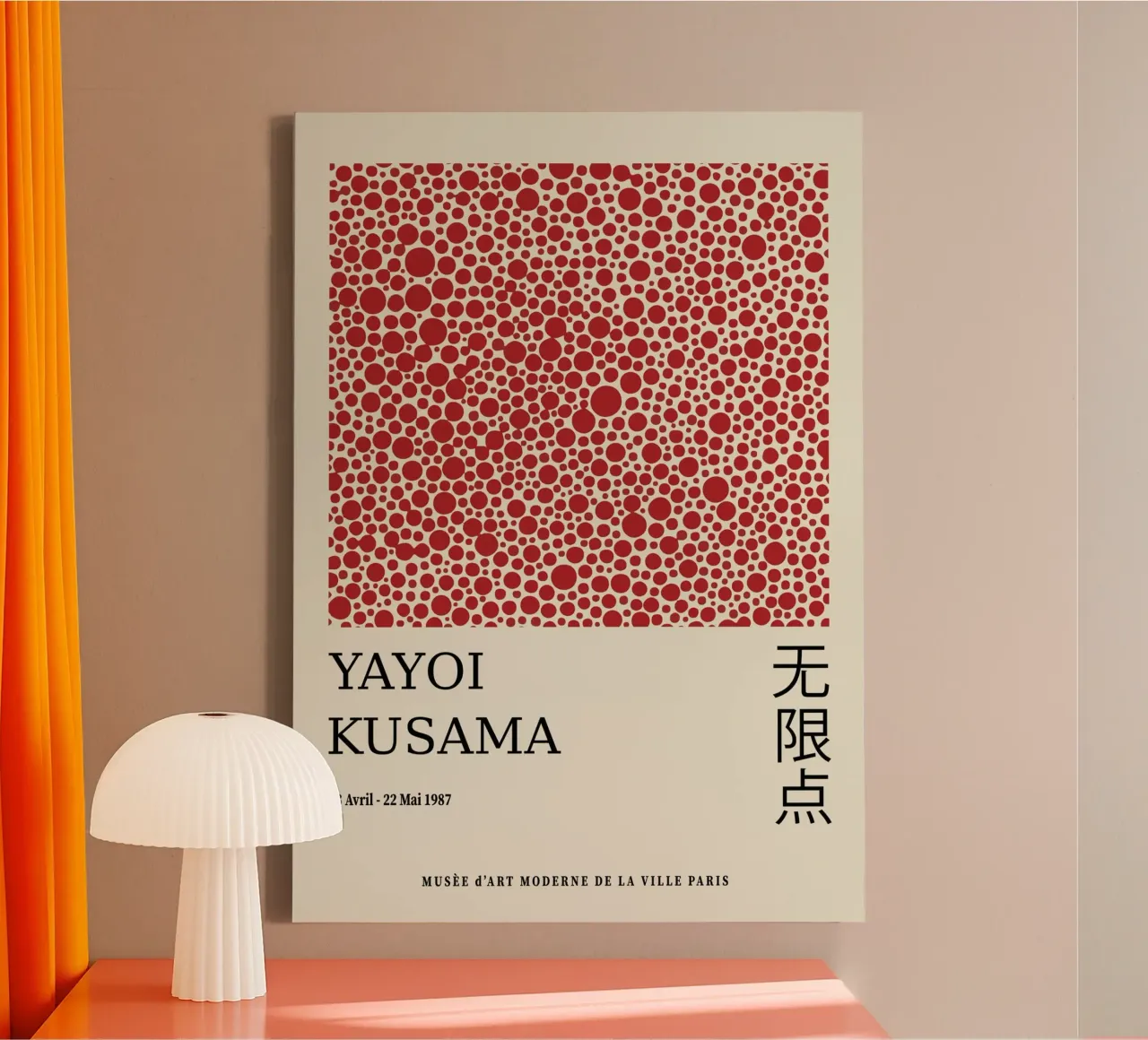 Yayoi Kusama Red Dots, Infinity Net Art Print canvas by Bakara