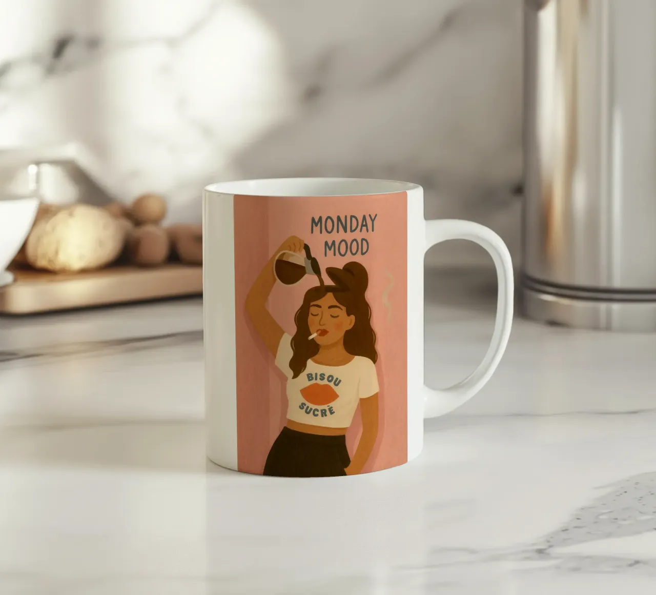 Monday Mood tazza in ceramica da PurePeachStudio