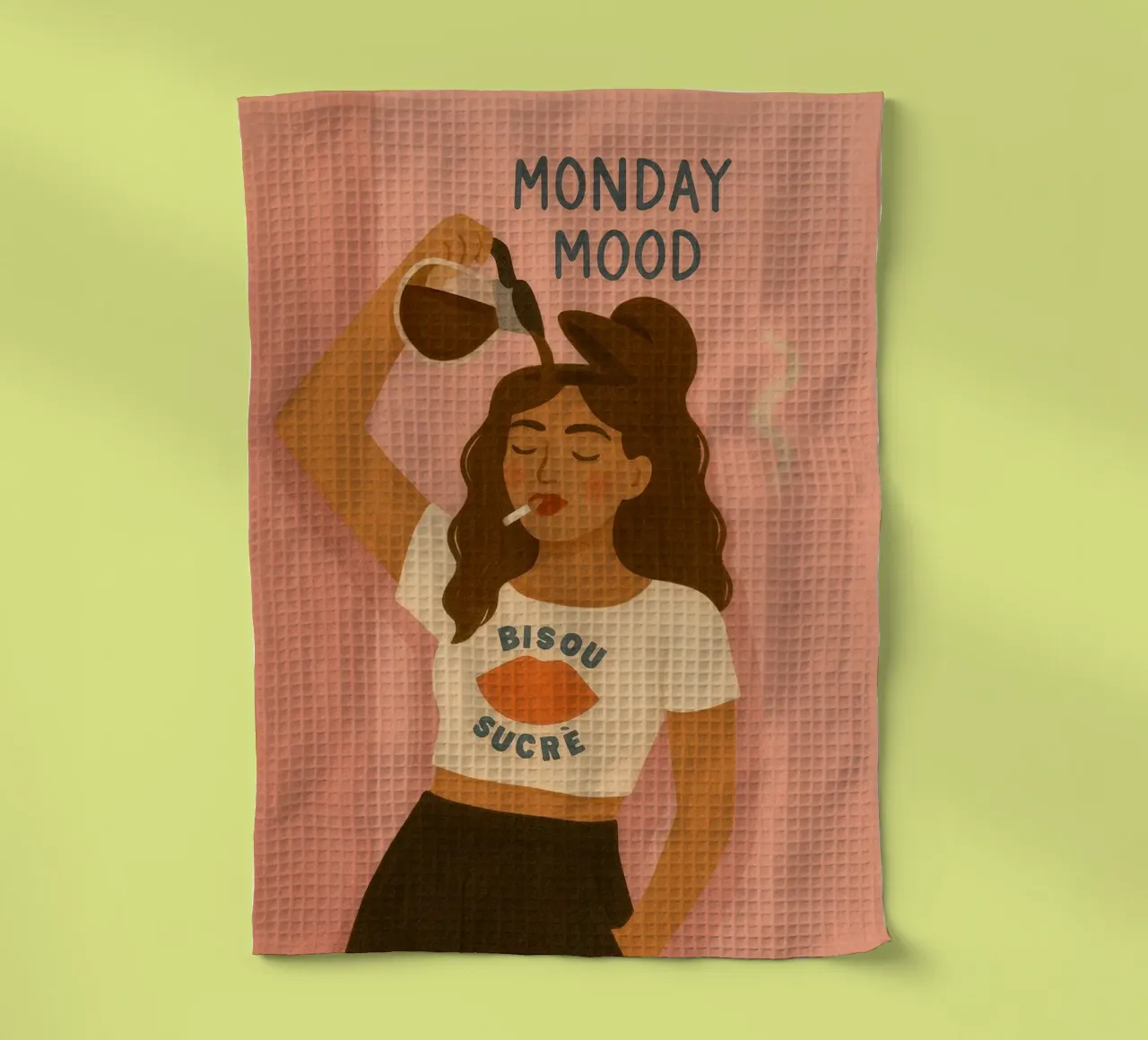 Monday Mood canovaccio da cucina da PurePeachStudio