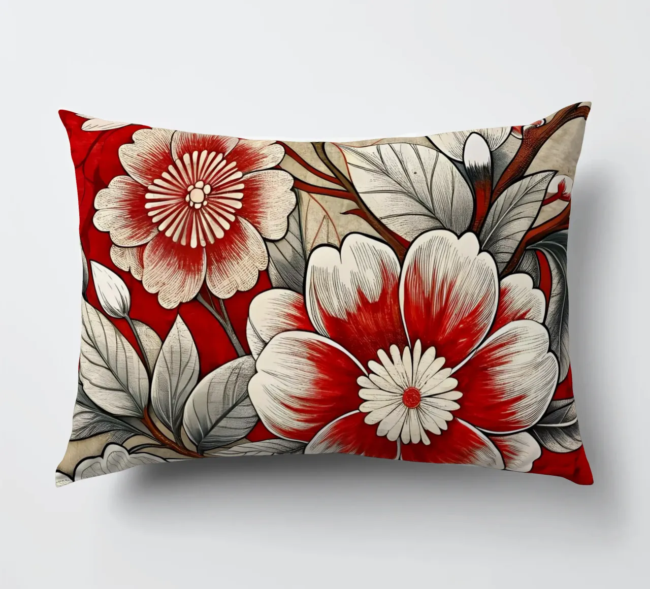 Fiori cremisi cuscino da Artistic-shop