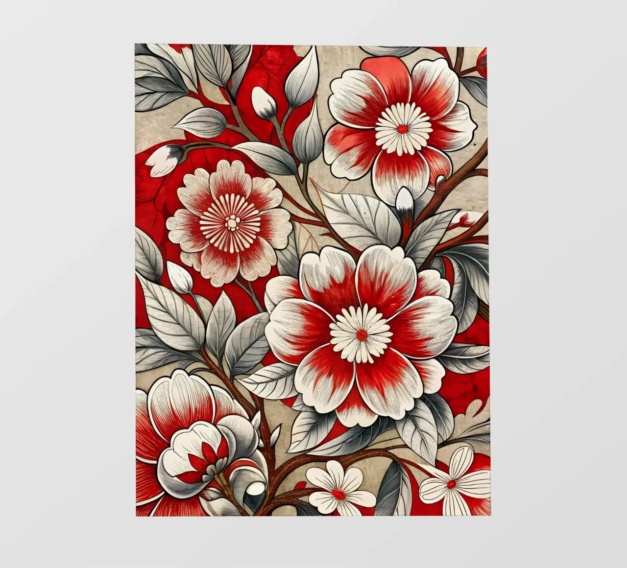 Fiori cremisi telo in pvc da Artistic-shop