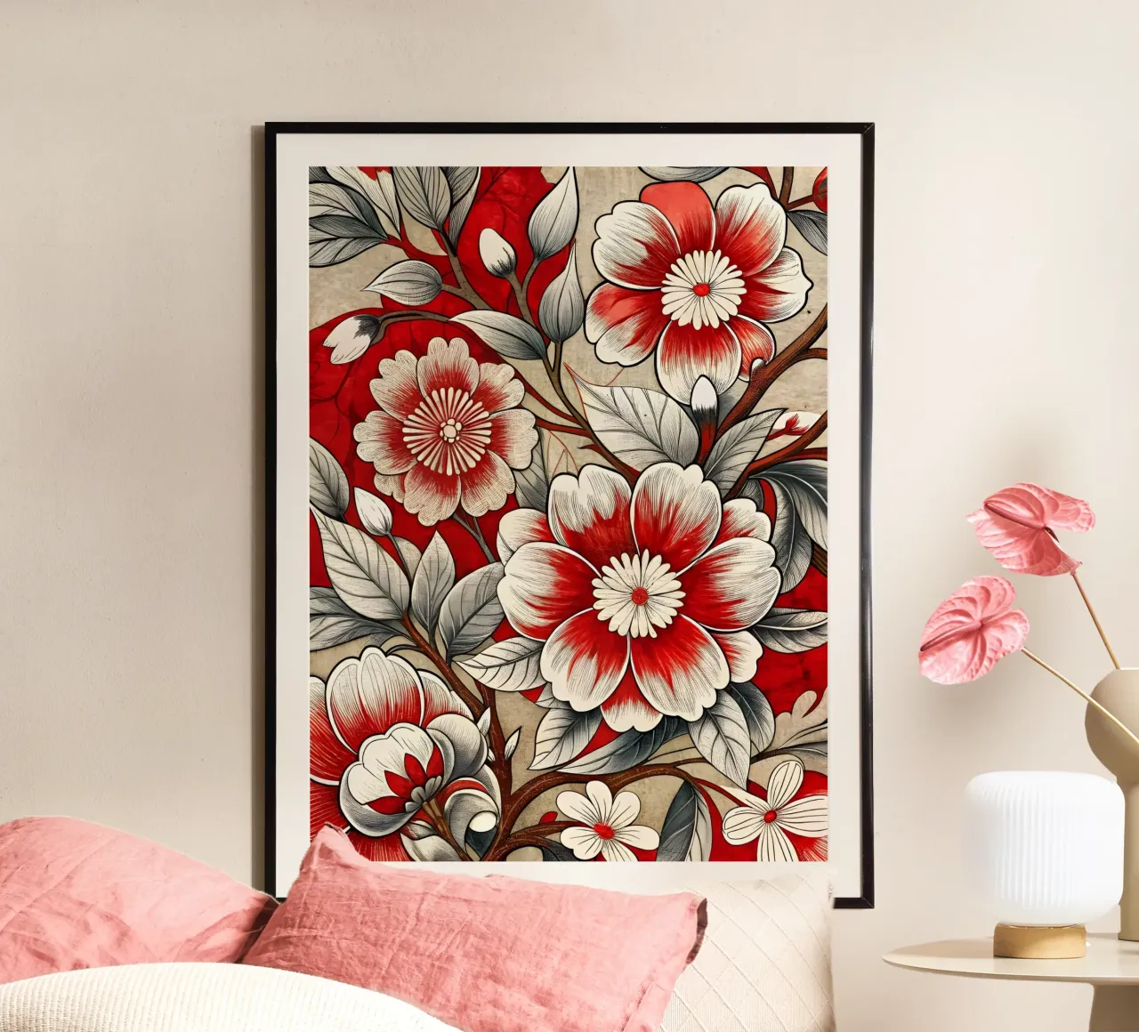 Fiori cremisi poster da Artistic-shop