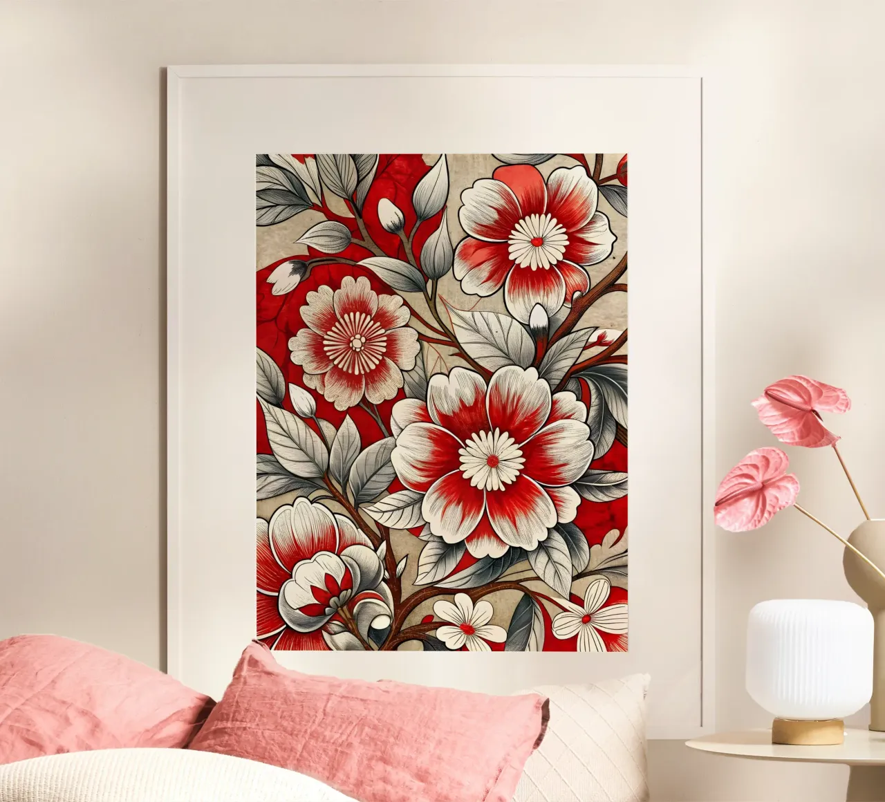 Fiori cremisi poster da Artistic-shop
