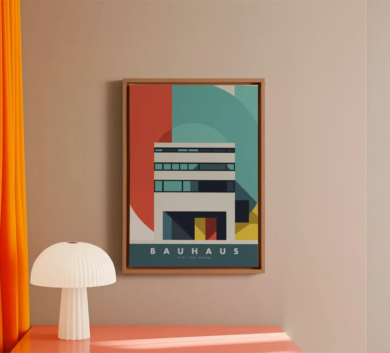 Bauhaus Architecture, Geometric Abstract Art canvas by Bakara