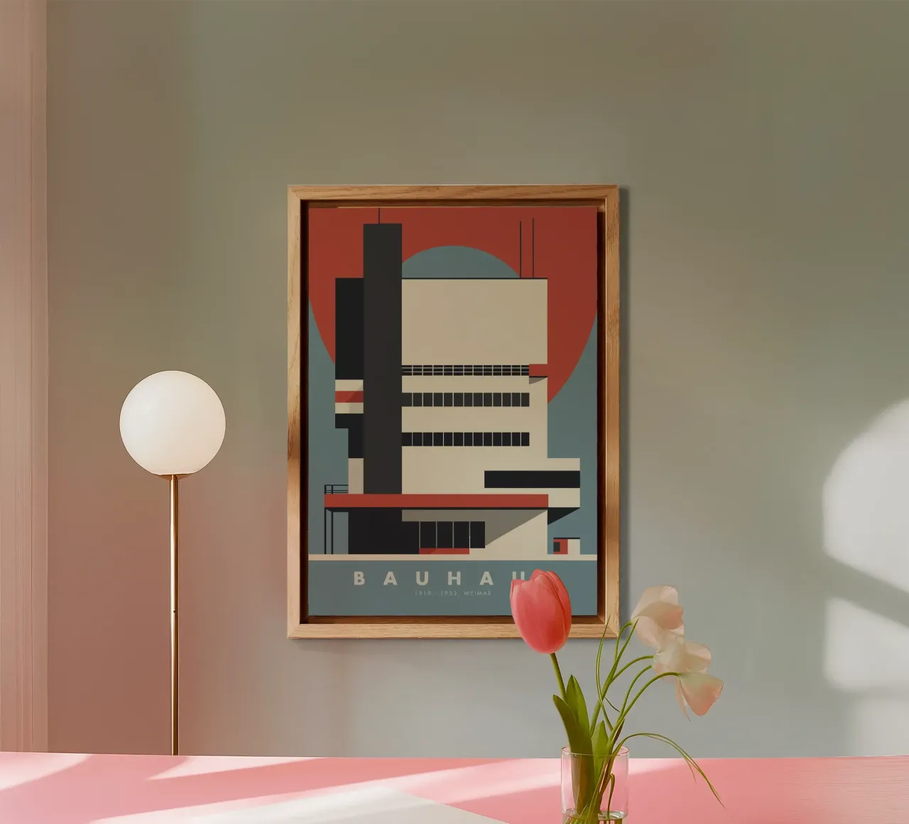 Bauhaus Architecture, Abstract Geometric Print alu-dibond by Bakara