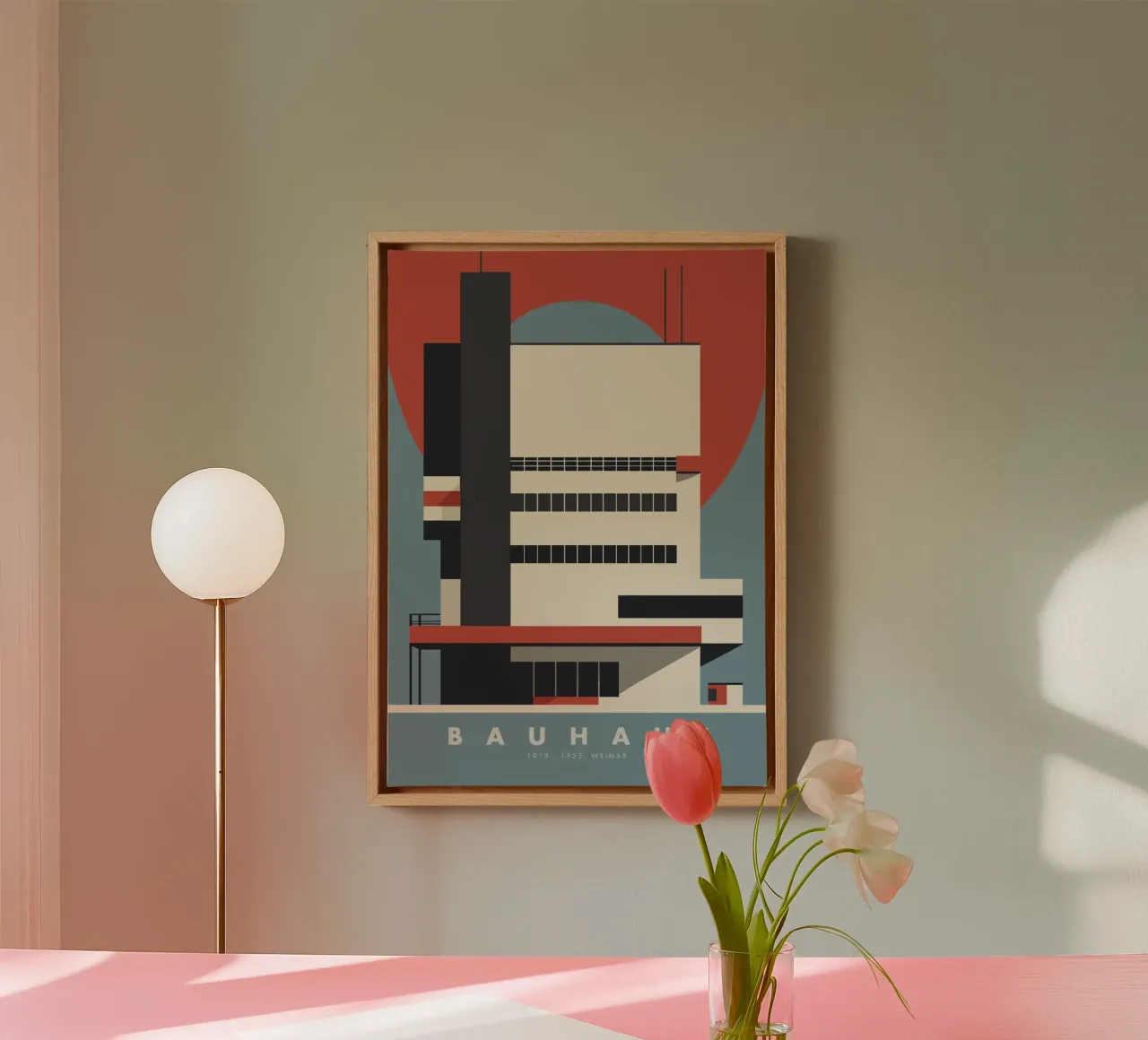 Bauhaus Architecture, Abstract Geometric Print canvas by Bakara
