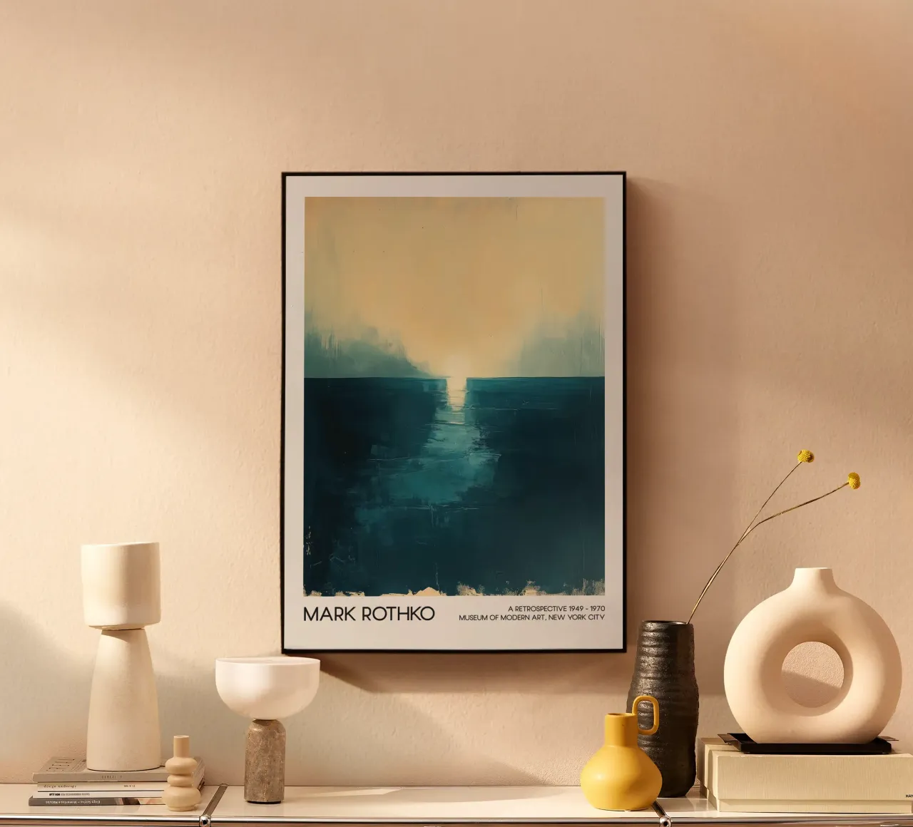 Mark Rothko abstract zeegezicht, abstract expressionisme aluminium-dibond van Bakara