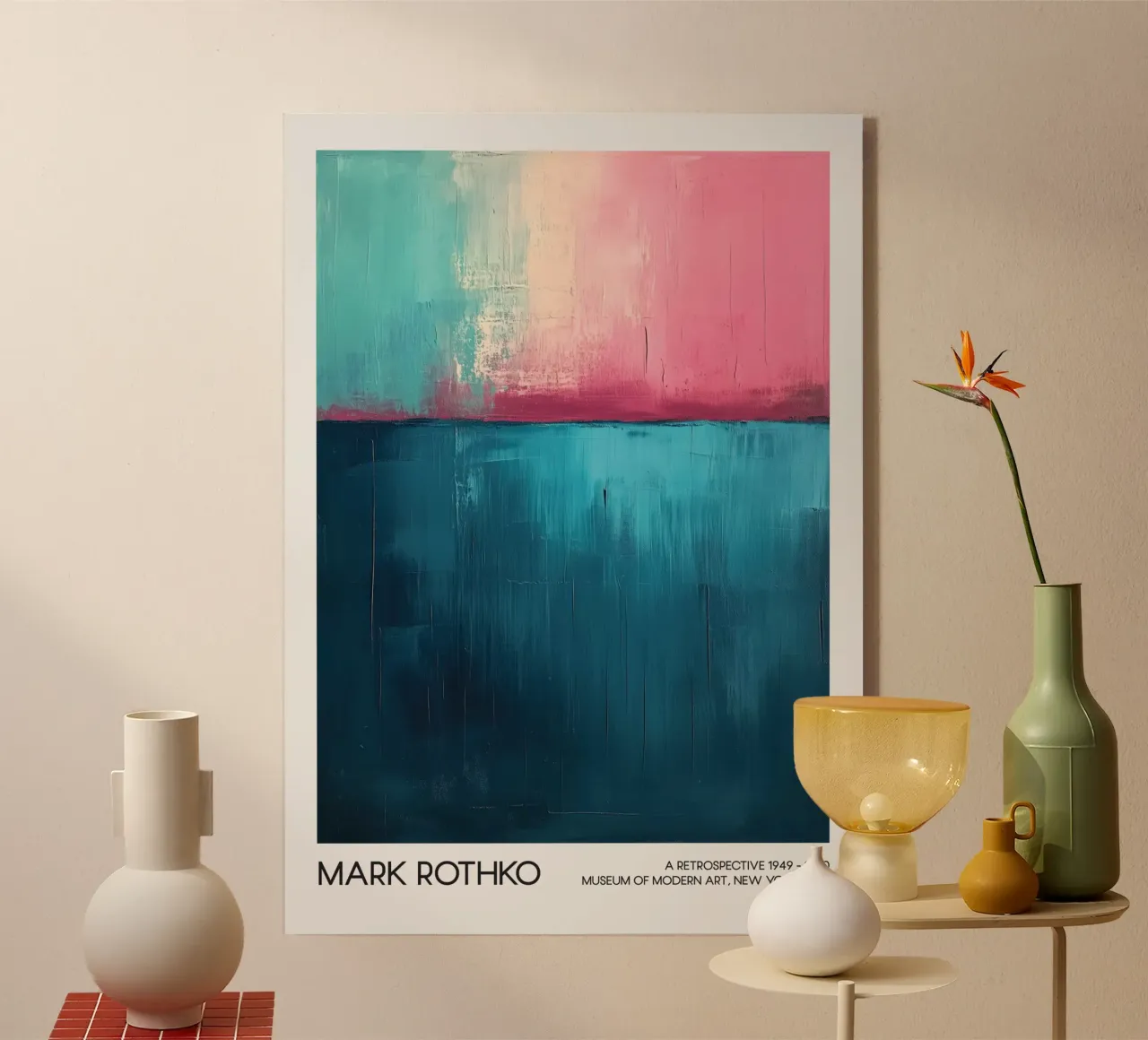 Mark Rothko abstracte kunst, kleurrijk expressionisme acryl van Bakara