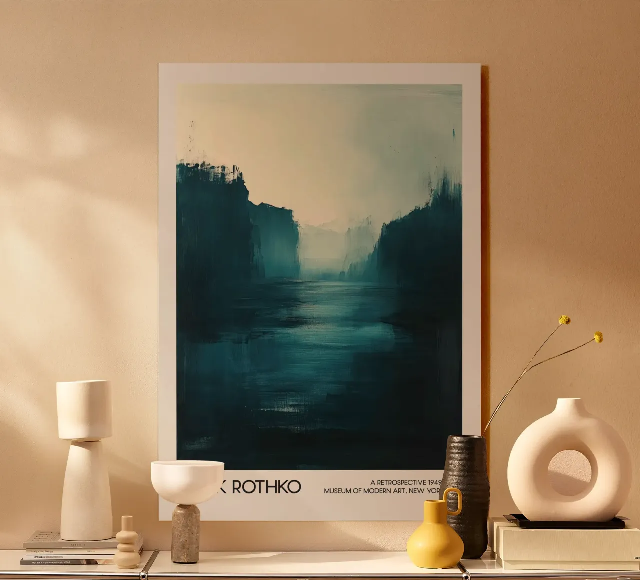 Mark Rothko abstract zeegezicht, abstract expressionisme acryl van Bakara