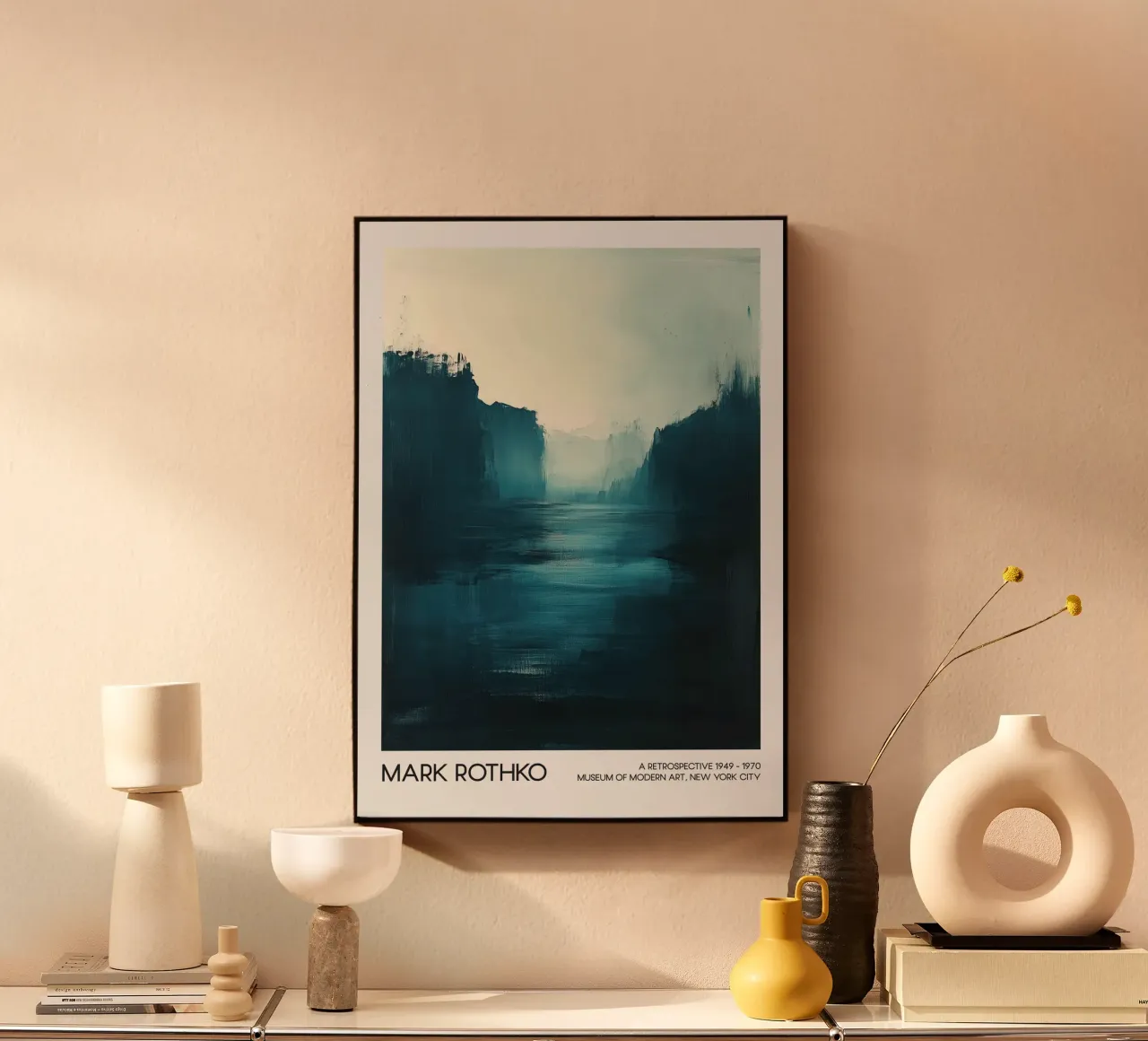 Mark Rothko abstract zeegezicht, abstract expressionisme aluminium-dibond van Bakara