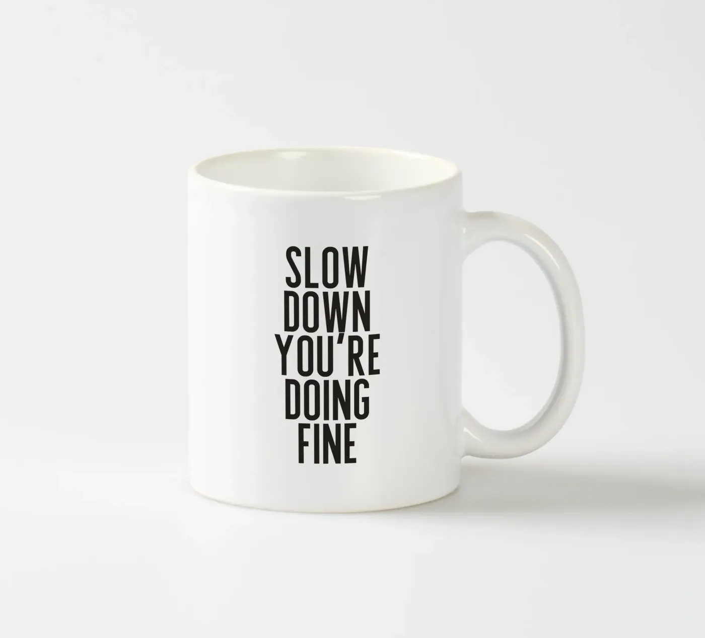 Slow Down ceramic mug by PurePeachStudio